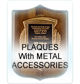 Plaques with metal accessories